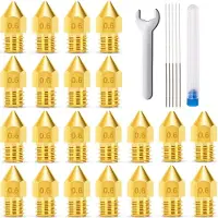 MMOBIEL 20x E3D Extruder Printer Nozzles 0,6 mm messing E3D V5-V6 3D voor 1,75 mm filament