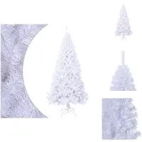 vidaXL Kunstkerstboom met dikke takken, wit, 210 cm, PVC - Kerstbomen