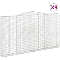 vidaXL Schanskorven 9 st gewelfd 400x30x220/240 cm ijzer