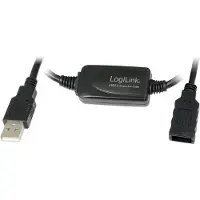 Logilink UA0143 USB-kabel USB 2.0 USB-A stekker, USB-A bus 10.00 m Zwart