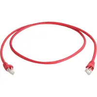 Telegärtner 100008645 RJ45 Netwerkkabel, patchkabel CAT 6A S/FTP 5.0 m Rood Vlambestendig, Met anti-kniktule 1 stuk(s)