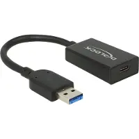 DeLOCK USB-A naar USB-C adapter - USB3.1 Gen 2 - tot 1,5A / zwart - 0,15 meter
