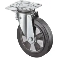 BS Rollen Zwenkwiel voor zware lasten | wiel d. 160 mm draagvermogen 300 kg | totale rem rubber | 138 mm 110 mm | 1 stuk - N120.B80.160 N120.B80.160