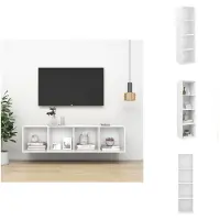 vidaXL Tv-wandmeubel - wit - 37 x 37 x 142.5 cm - Kast