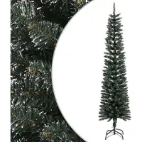 Prolenta Maison Exclusive - Kunstkerstboom met standaard, slank, groen, 240 cm, PVC