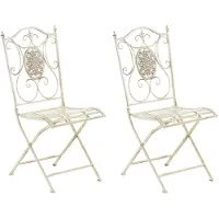 CLP Sibell Set van 2 tuinstoelen - Opvouwbaar antiek/creme