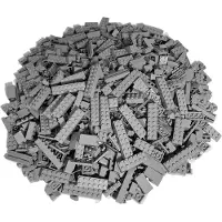 LEGO Lichtgrijze gemengde bakstenen - 1.000 stuks - Licht blauwgrijze bakstenen mix - NIEUW (0, LEGO Accessoires)
