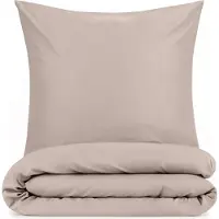Blumtal Dekbedovertrek met Kussensloop - Anti-Allergisch - Tegen huisstofmijt - 135 x 200 cm - 1 Kussensloop 80 x 80 cm - Taupe
