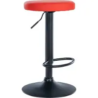 CLP Ponte Barkruk - Rond - Verstelbaar - Voetsteun - Kunstleer - zwart/rood