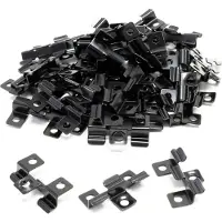 Wiltec 50 stuks roestvrijstalen clips, 6 mm, voor terrasplanken, geschikt voor 6 mm zijgroef, bevestigingsclip van roestvrij staal, zwart