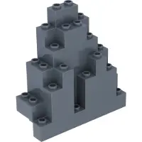 LEGO 3x8x7 Steenplaat, bergmotief, donkergrijs - 6083, NIEUW! Aantal: 3