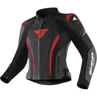 SHIMA Miura 2.0 Dames Zwart Rood Leren Motorjas Maat 32