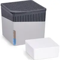 Wenko Luchtontvochtiger 1,6 Liter 16,5x15,7cm Grijs kunstof - Inclusief 1 vochtvreterblok - Vochtvreter zonder electra - Voor woonruimtes, campers, caravans