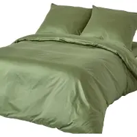 Homescapes Biologisch Dekbedovertrek 240x220 cm – Lits-jumeaux – Mosgroen – 100% Egyptisch Katoen Satijn – Draaddichtheid 400
