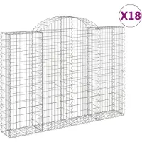 vidaXL Schanskorven 18 st gewelfd 200x30x140/160 cm ijzer