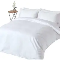 Homescapes Luxe Satijn Dekbedovertrek 200x200 cm – Tweepersoons – Wit – 100% Egyptisch Katoen – Draaddichtheid 1000
