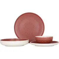 RINART serviesset (medium) - Roze - 24-delig - Voor 6 personen - Porselein