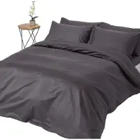 Homescapes Luxe Satijn Dekbedovertrek 200x200 cm – Tweepersoons – Antracietgrijs – 100% Egyptisch Katoen – Draaddichtheid 1000