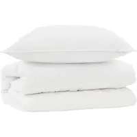 vidaXL Deken Set met kussen 2 st Wit Microvezel