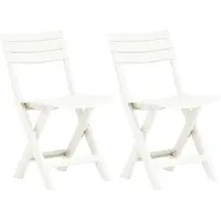 Syfax Opklapbare stoelen, 2 stuks, wit plastic