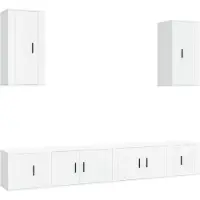 Syfax 6-delige Tv-meubelset bewerkt hout wit