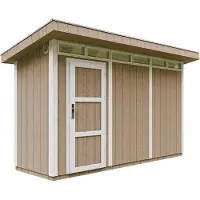 Timbela M902-TERRA BROWN - LP SmartSide Tuinhuis op houtbasis - 4 m² - 161xL412xH239 cm - met vloer en verf