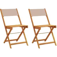vidaXL Bistrostoelen 2 st massief acaciahout en stof taupe
