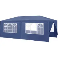 Casa.pro Paviljoen partytent met 6 zijwanden 6x3x2,55 m donkerblauw