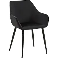 CLP Luena Eetkamerstoel - met armleuning - zwart metalen frame - tot 150 kg belastbaar - Fluweel/zwart