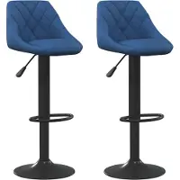 Syfax Barkrukken 2 st fluweel blauw
