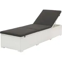 Syfax Ligbed met kussen poly rattan wit