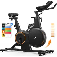 Merach Hometrainer - 16 Niveaus Magnetische Weerstand - ± 6% Helling - LED-scherm - Bluetooth - APP - Maximaal Gewicht 160 kg - Stil