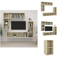 vidaXL Televisiewandmeubelset - Sonoma eiken - Bewerkt hout - Montage vereist - Kast
