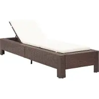 Syfax Ligbed met kussen poly rattan bruin