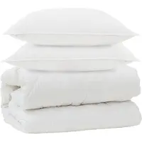 vidaXL Dekbed met Kussens met kussen 3 st Wit Microvezel
