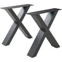 En.casa Stalen onderstel Maribo set van 2 tafelpoot 42x40 cm zwart []