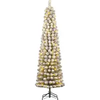 Black Box Trees Trees Charlton Smalle Kunstkerstboom met Warm Witte LED Verlichting - H260 x Ø63 cm - Groen Frosted