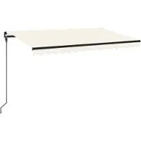 Syfax Luifel handmatig uittrekbaar met LED 450x300 cm crèmekleurig