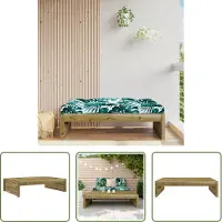 The Living Store Voetenbank - Tuin Bank - Tuinvoetenbank 120x80 cm geïmpregneerd grenenhout - Hout Bank - Grenenhout Bank - Outdoor Bank