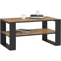 Akord Salontafel Koffietafel ALEX / Craft Eik - Zwart / 92x45x53 cm