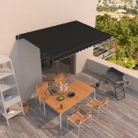 Prolenta Maison Exclusive - Handmatig intrekbare zonnescherm, 400x350 cm, antraciet