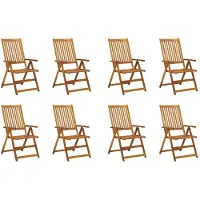 vidaXL Tuinstoelen 8 st inklapbaar met kussens massief acaciahout