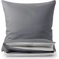 Blumtal Dekbedovertrek Set Tweekleurig - Luxe Beddengoed - 200 x 220 cm - 2 x Kussensloop 40 x 80 cm - Grijs en Lichtgrijs