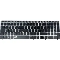 T-ProTek DE - Zwart toetsenbord met muisadapter + zilveren frame, compatibel met onderdeelnummer: 686318-DD1