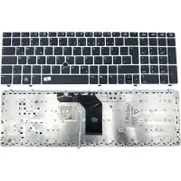 T-ProTek Zwarte toetsenbord met muisadapter + zilveren frame, compatibel met HP EliteBook 8560W