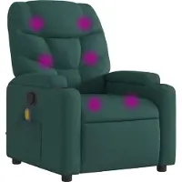 Syfax Massagestoel met donkergroene stof