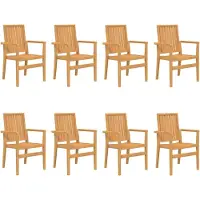 vidaXL Tuinstoelen stapelbaar 8 st 56,5x57,5x91 cm massief teakhout