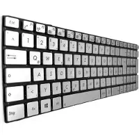 T-ProTek DUITS - Zilveren toetsenbord met verlichting, zonder frame, voor ASUS N76V