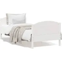 vidaXL Bedframe zonder matras massief grenenhout wit 140x200 cm