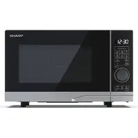 Sharp YC-PG204AE-S Magnetron met grillfunctie, magnetron: 700W, grill: 900W, 10 vermogensniveaus, zilverkleurig